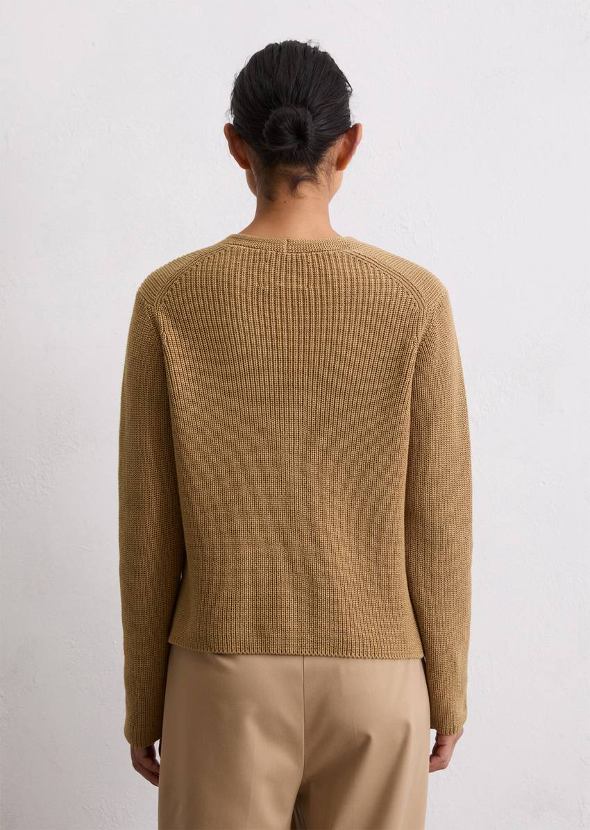 V-neck cardigan relaxed made from heavyweight organic cotton