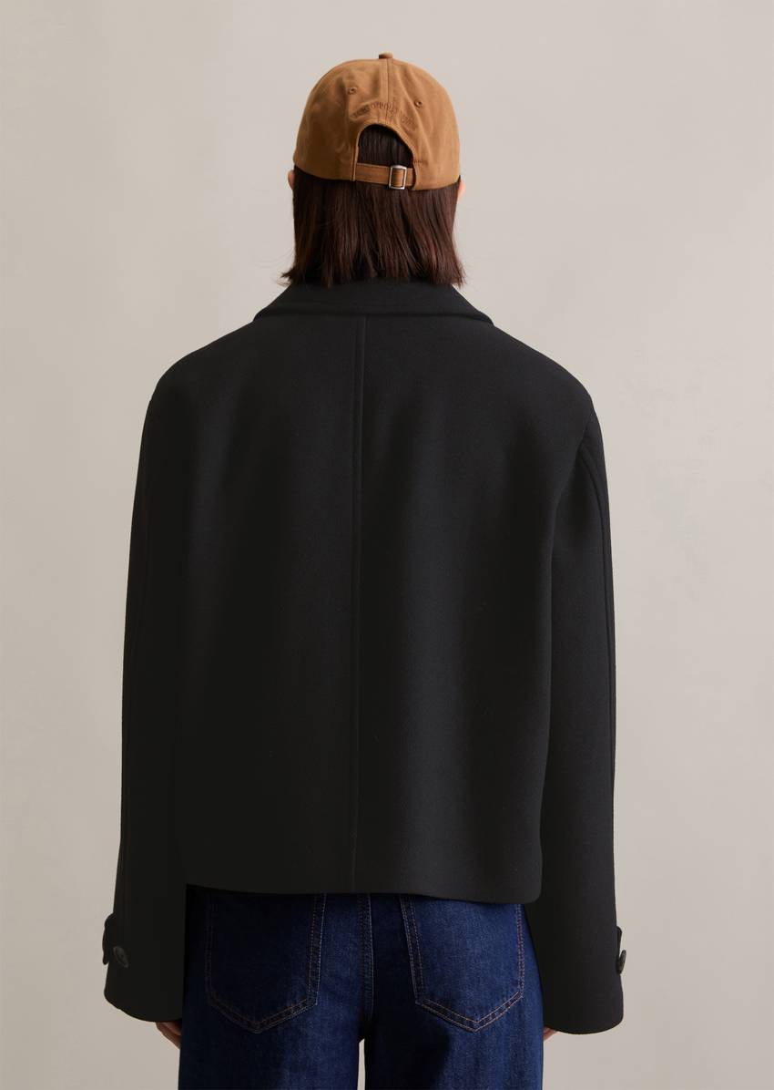 Caban jacket relaxed with recycled wool