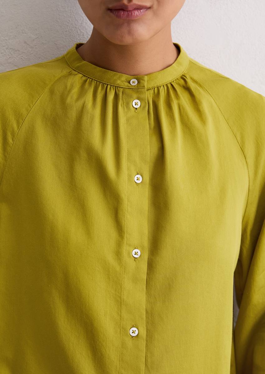 Blouse flared made from cotton satin