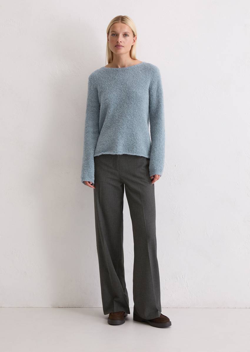 Bouclé sweater regular made from a virgin wool/alpaca wool mix