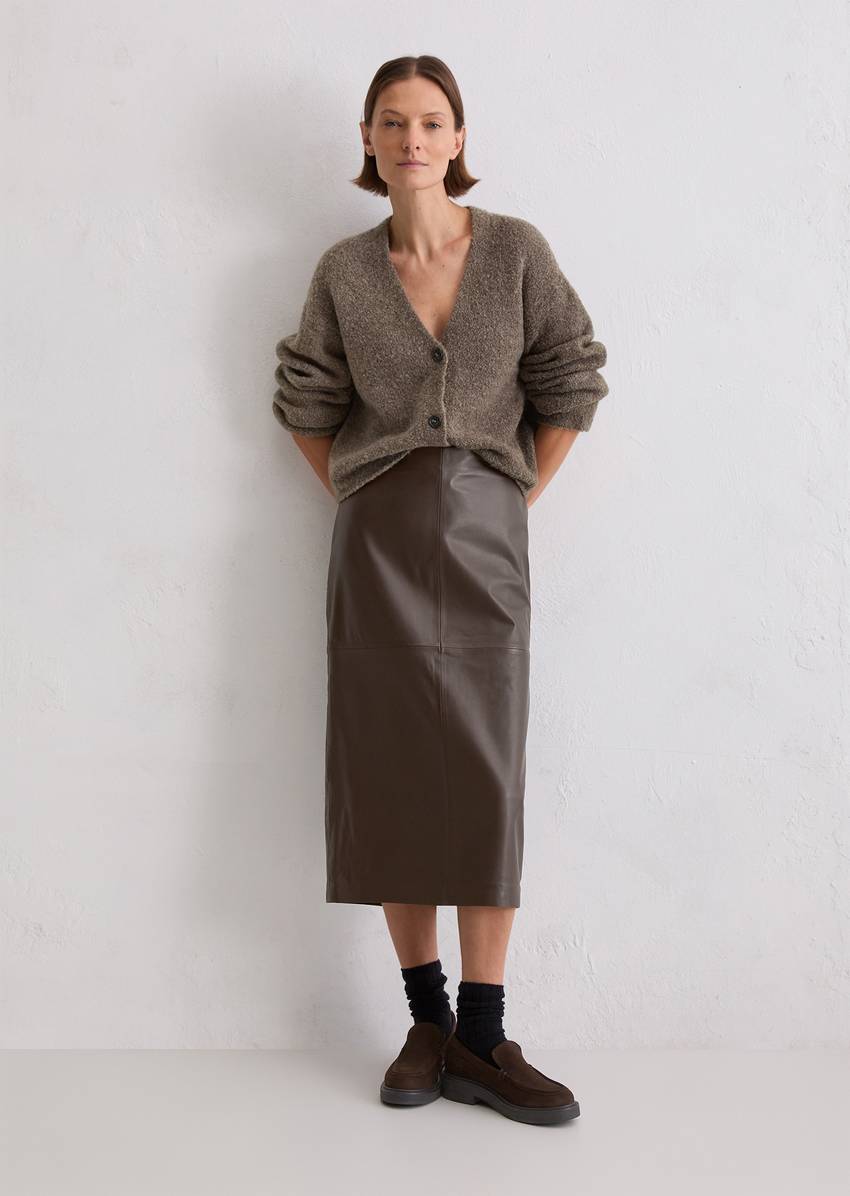 Bouclé cardigan regular made from a virgin wool/alpaca wool mix