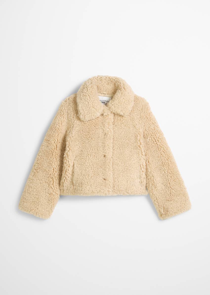 Teddy jacket regular made from soft curly plush
