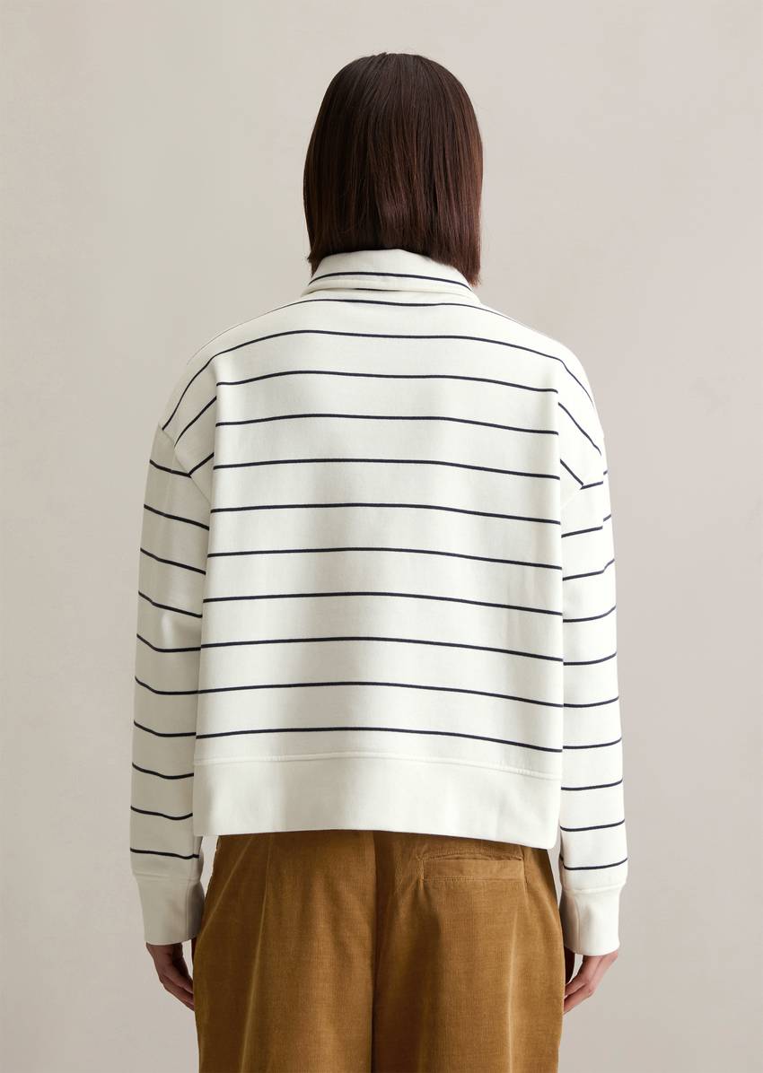 Striped polo sweatshirt relaxed made from pure organic cotton