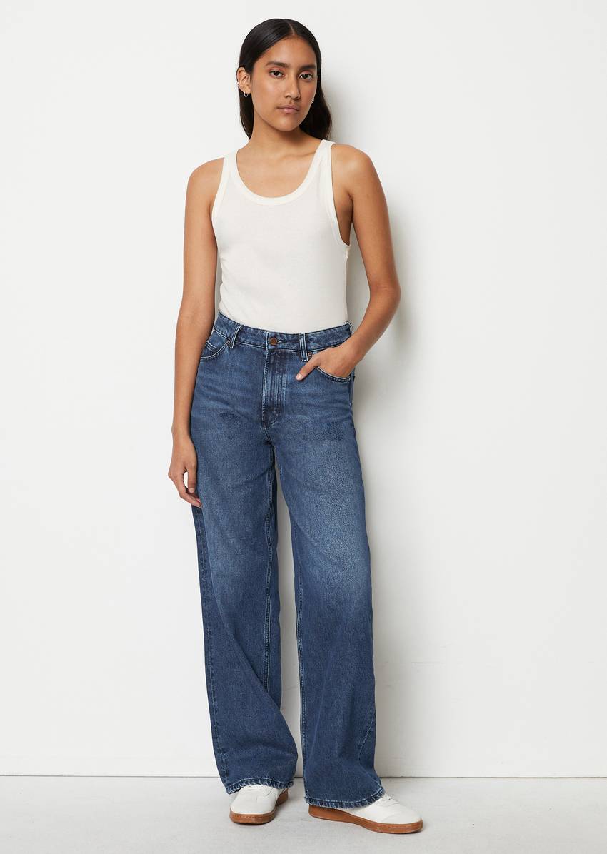 Ribbed tank top slim made from organic cotton stretch jersey