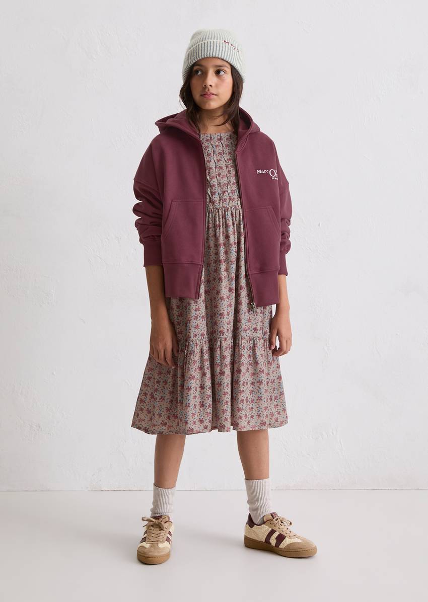TEENS-GIRLS hooded sweat jacket in a loose relaxed fit