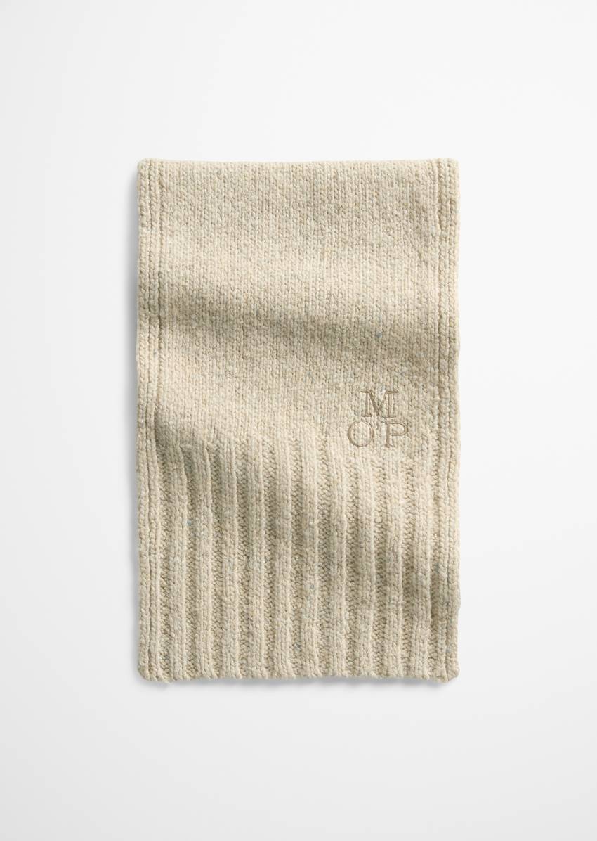 Knitted scarf made from a soft wool blend