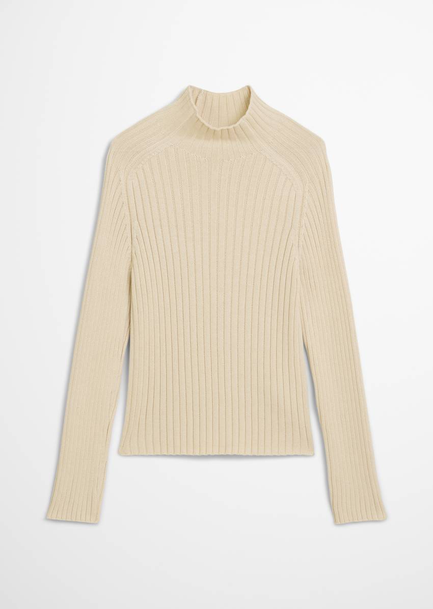 Turtleneck sweater slim made from heavy weight cotton