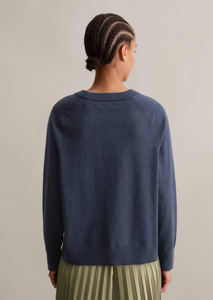 Knitted sweater regular made from soft cotton stretch