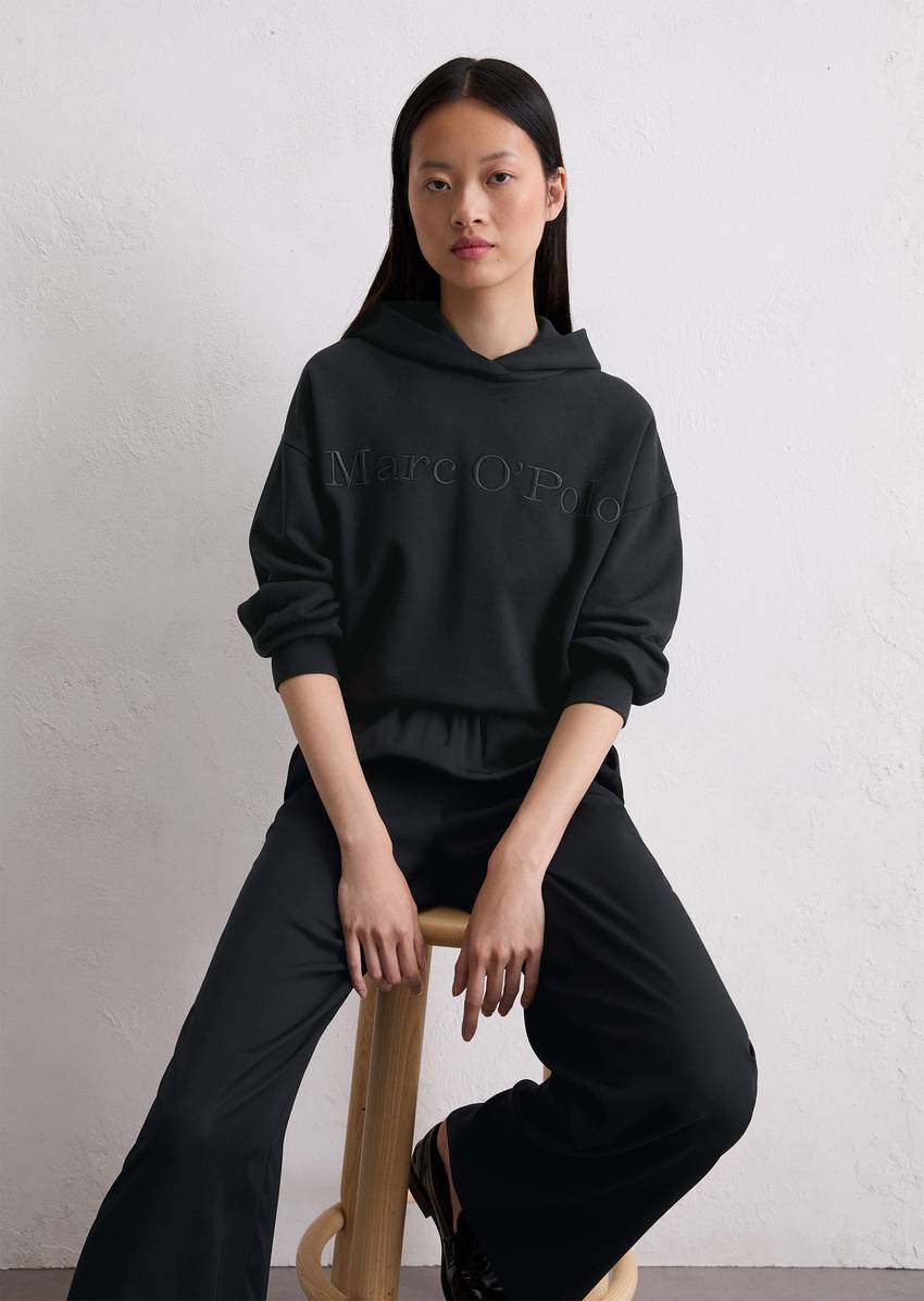 Logo hooded sweatshirt relaxed made from organic cotton