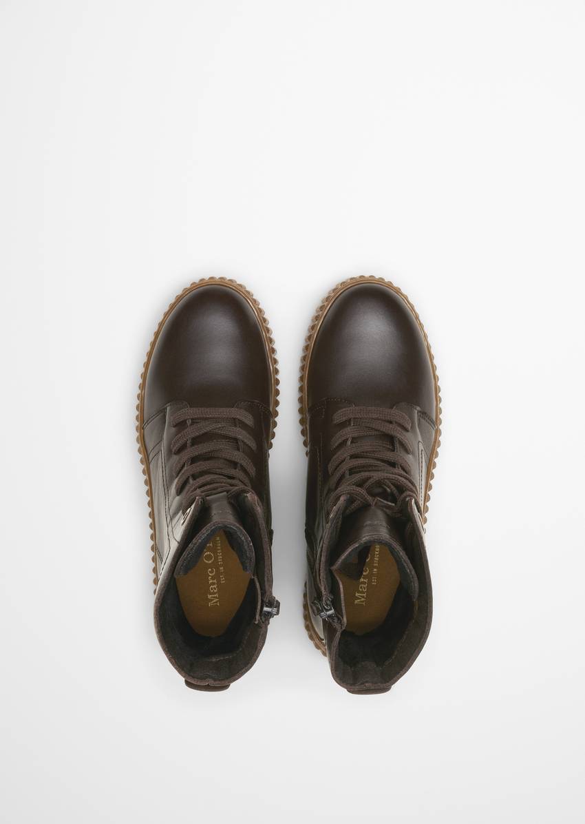 Lace-up boots model Bianca with inside zipper