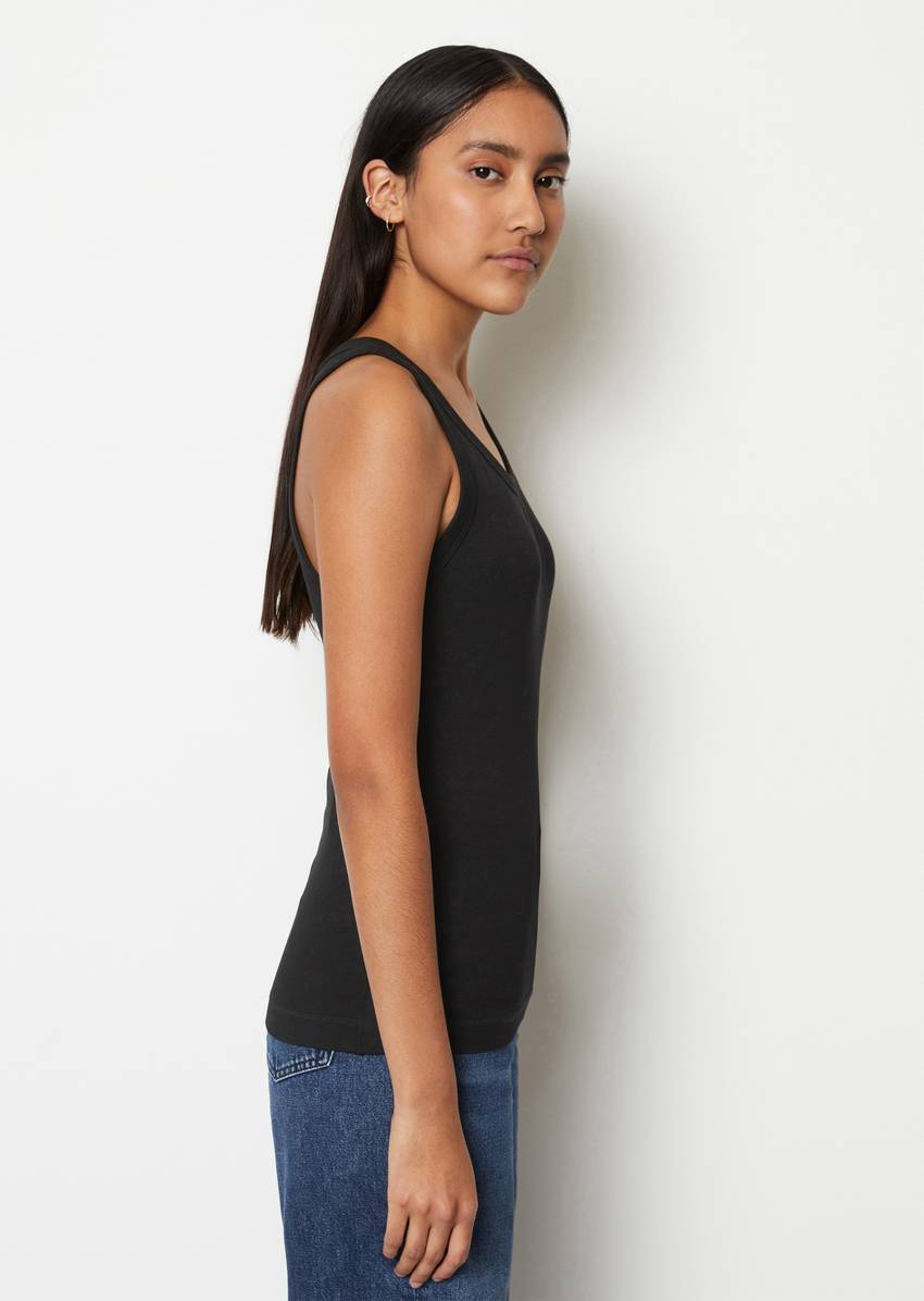Ribbed tank top slim made from organic cotton stretch jersey