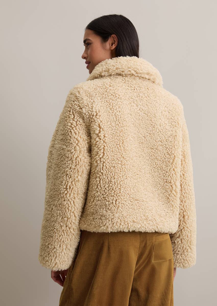 Teddy jacket regular made from soft curly plush