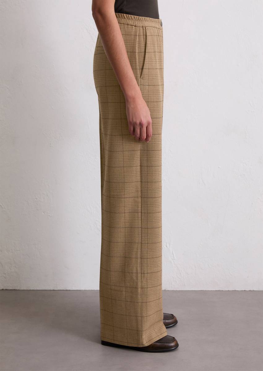 Checked jogger pants relaxed with glencheck pattern