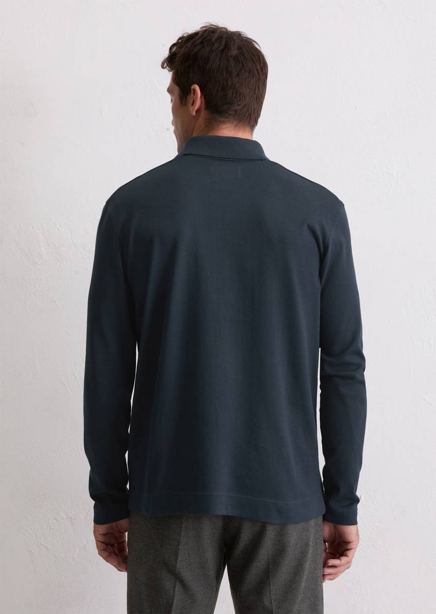 Regular polo shirt made from heavyweight organic cotton jersey