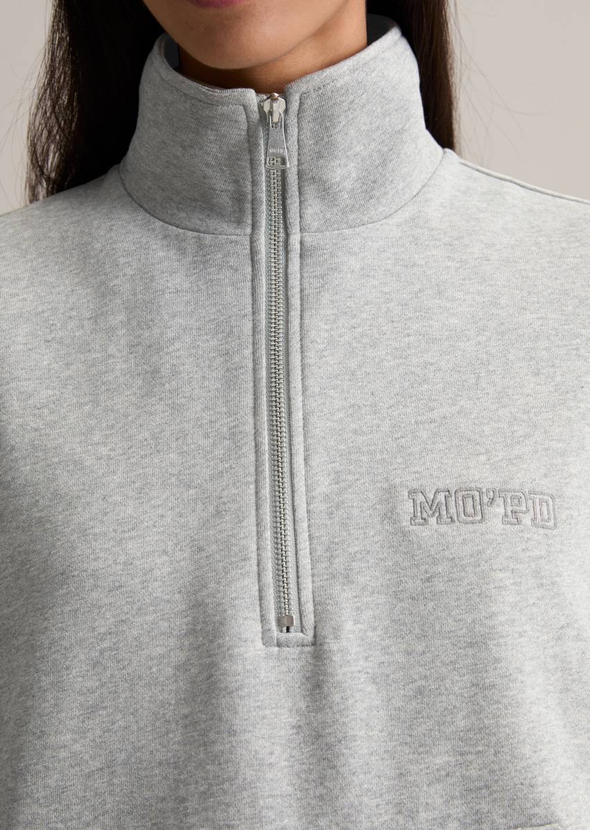 Troyer sweatshirt relaxed made from pure organic cotton