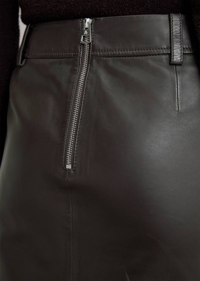 Leather mini skirt regular made from soft lamb nappa leather