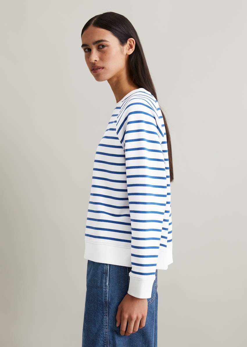 Regular striped sweatshirt made from pure organic cotton