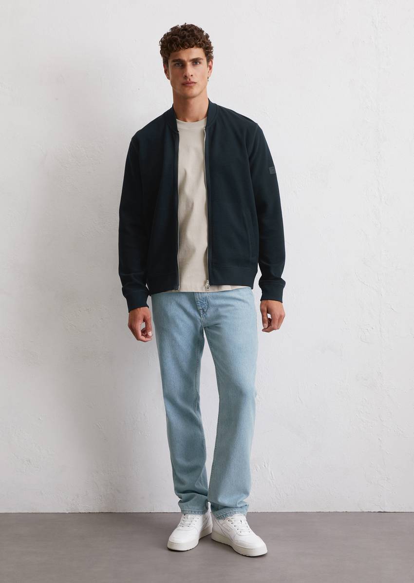 Jersey jacket regular made from organic cotton with structure