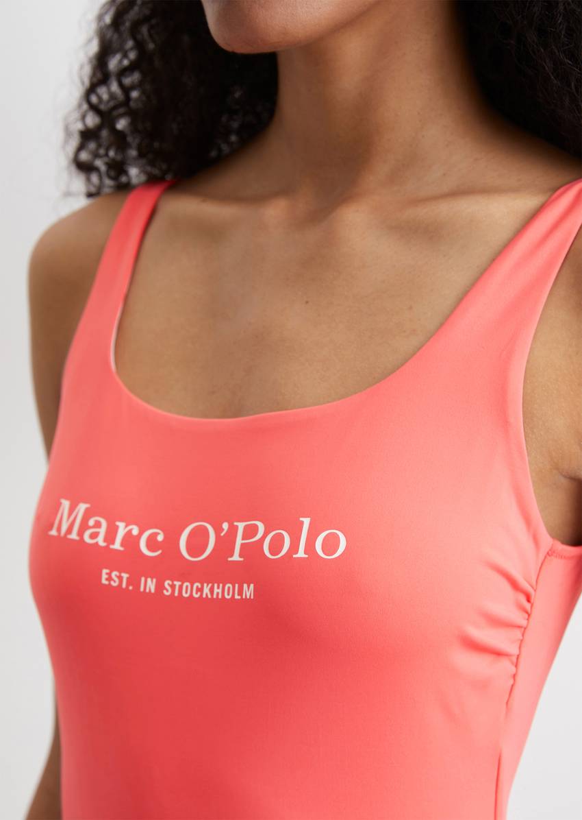 Swimsuit with contrasting logo