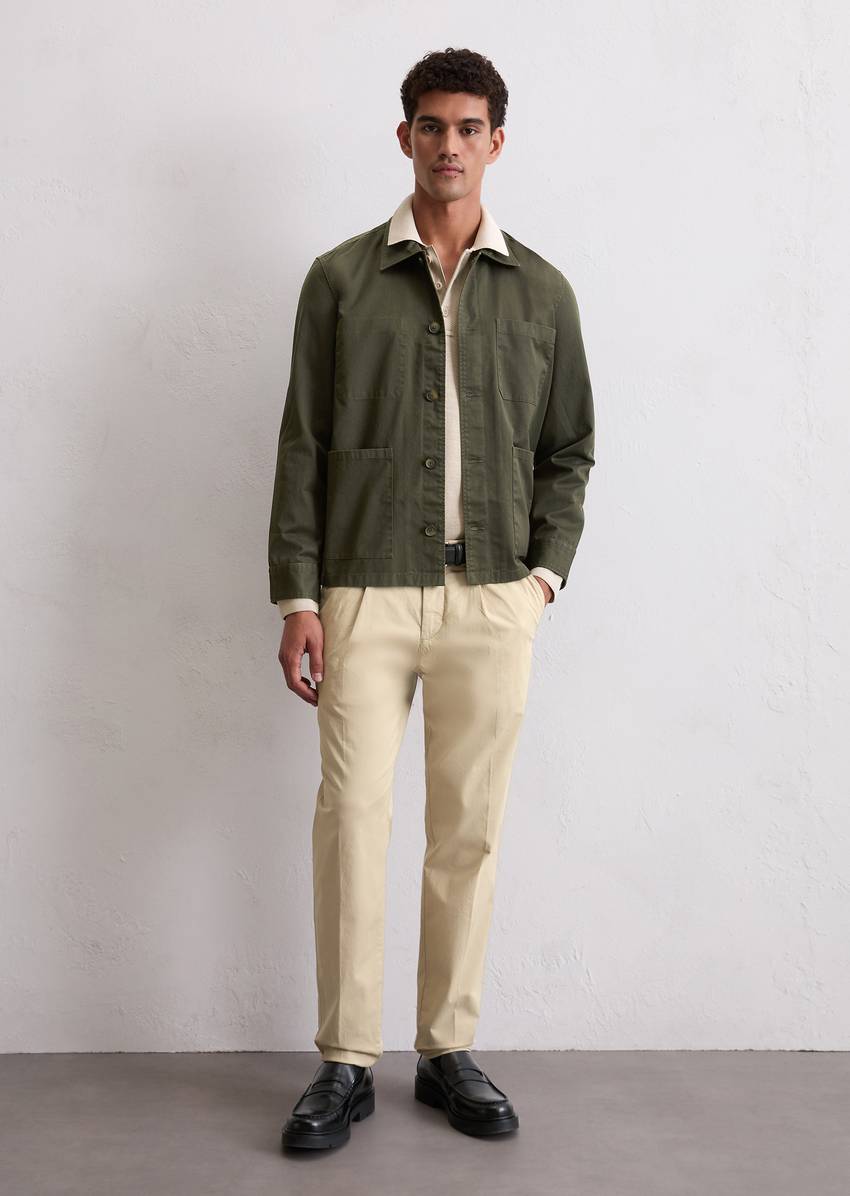Overshirt made from high-quality coated twill