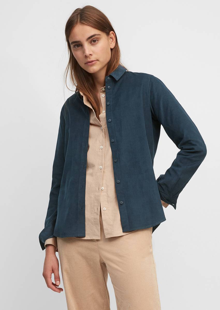 Blouse in velvety corduroy quality