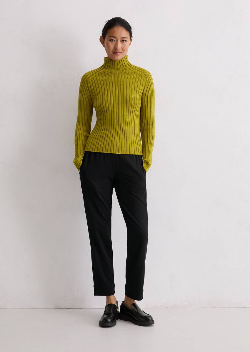 Turtleneck sweater slim made from heavy weight cotton
