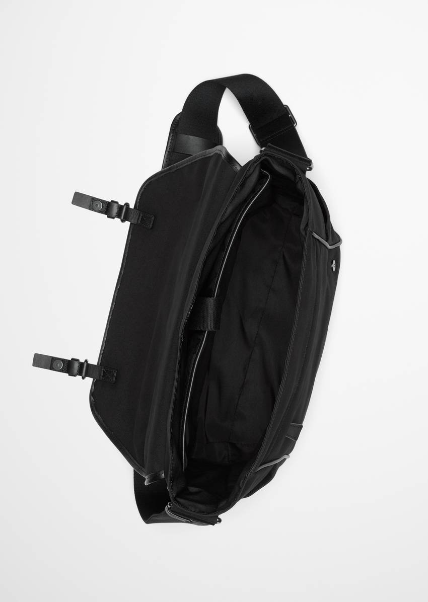 Business bag medium made from waxed organic canvas quality