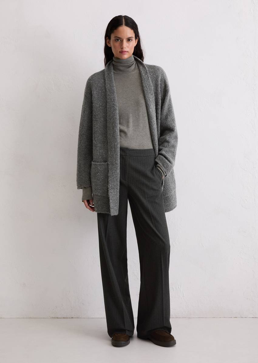 Bouclé cardigan regular made from a virgin wool/alpaca wool mix