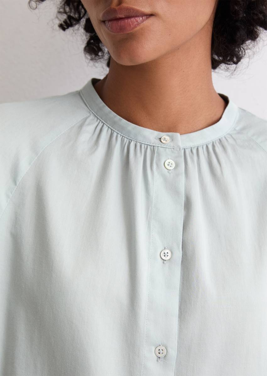 Blouse flared made from cotton satin