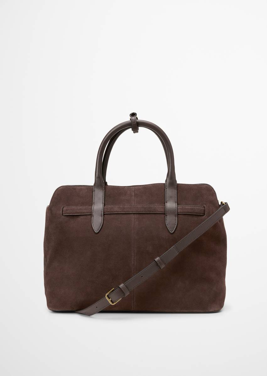 Shopper medium made from soft suede cowhide