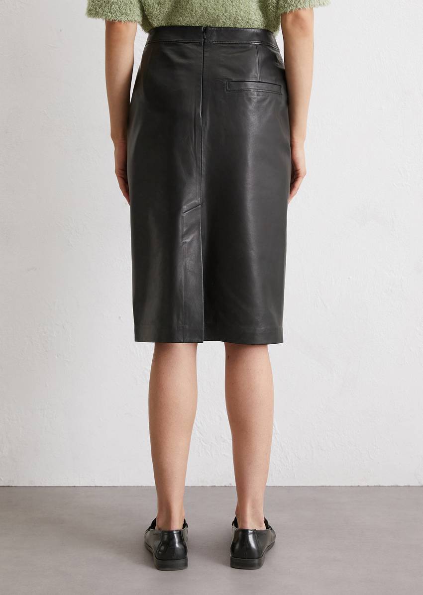 Pencil leather skirt regular made from soft lambskin leather