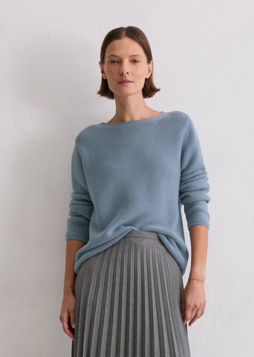 Knitted sweater regular made from organic cotton