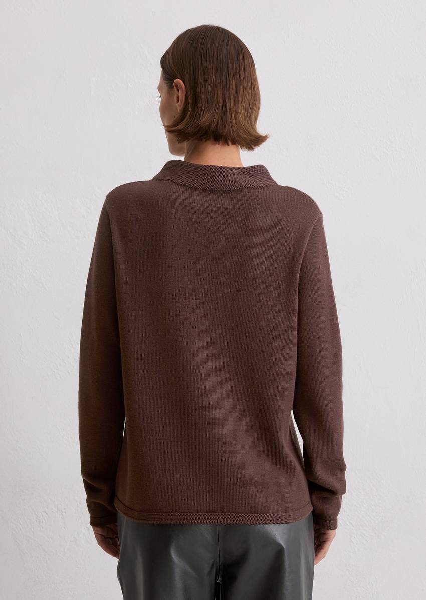 Knitted sweater slim made from organic cotton