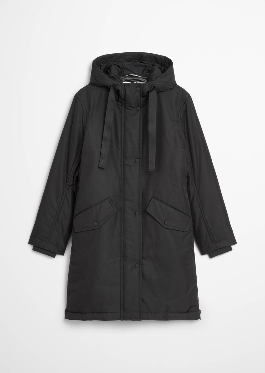 Padded parka jacket fitted made from recycled polyester twill WR