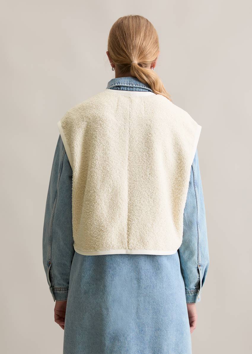 Curly sweat vest relaxed made from recycled polyester