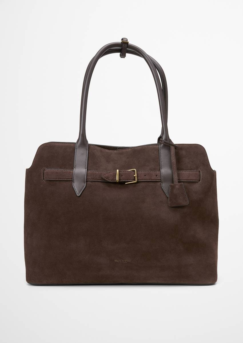 Shopper large made from soft suede cowhide