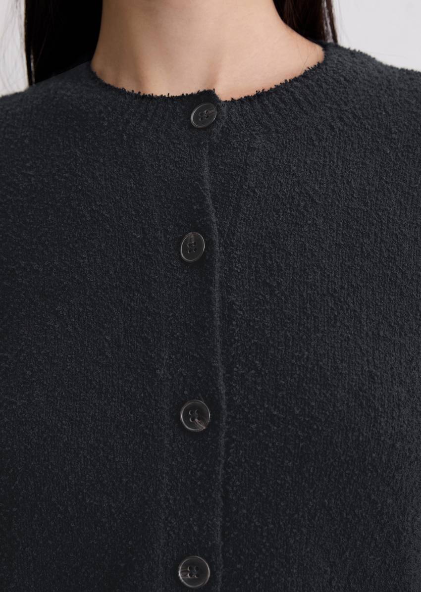 Cardigan regular made from bouclé yarn