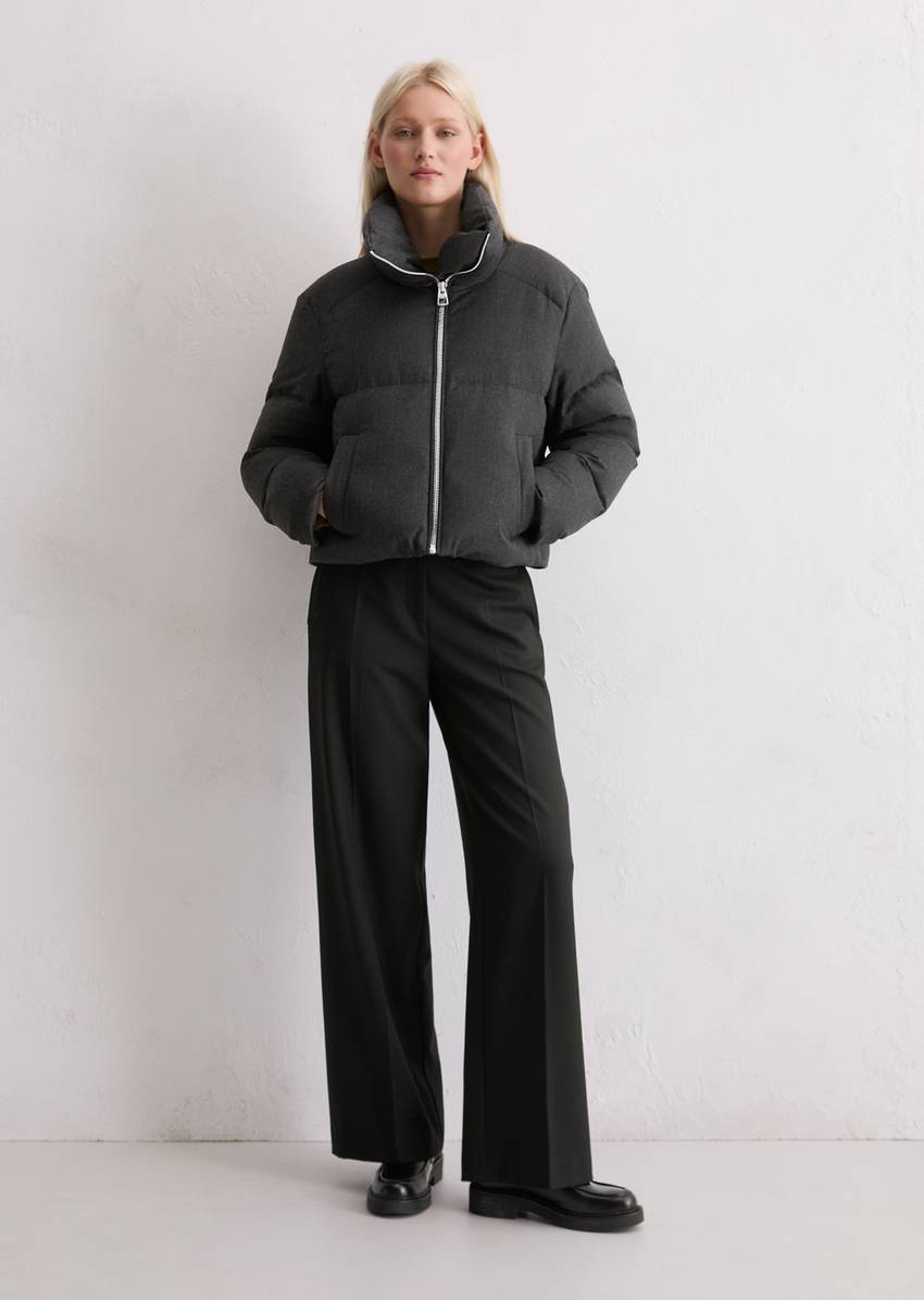 Down puffer jacket relaxed made from soft flannel