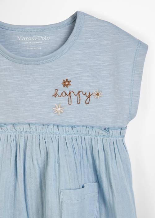 KIDS-GIRLS tunic blouse with a textured mix of organic cotton