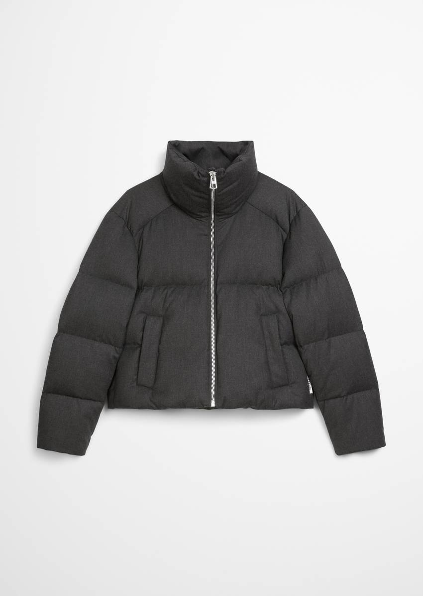 Down puffer jacket relaxed made from soft flannel