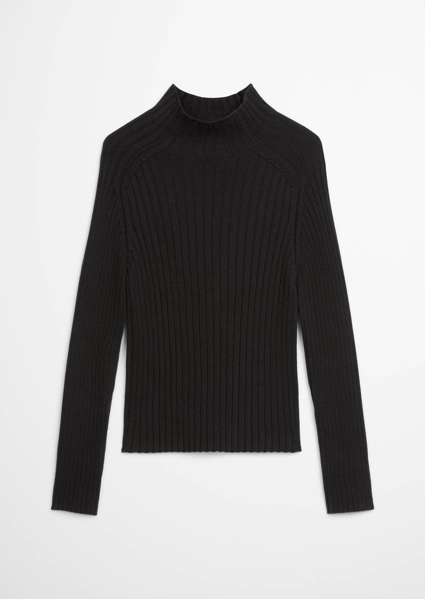 Turtleneck sweater slim made from heavy weight cotton