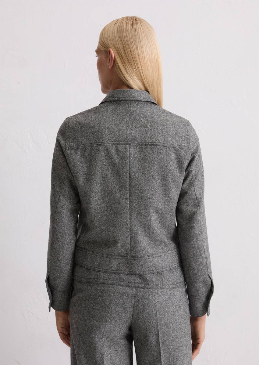 Tweed jacket relaxed cropped made from a virgin wool mix