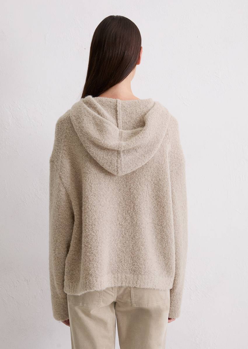Bouclé hoodie loose made from a virgin wool/alpaca wool mix