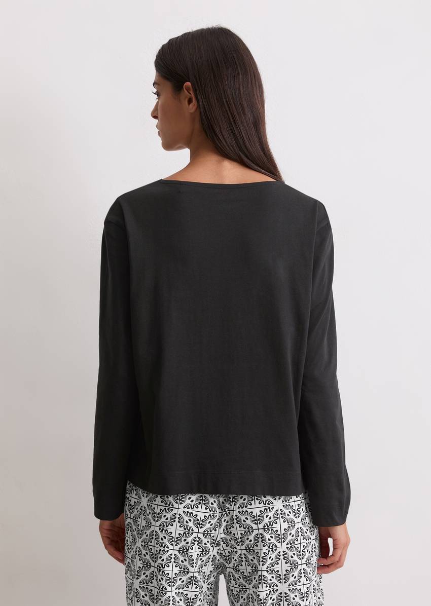 Long-sleeved lounge shirt made from organic cotton jersey