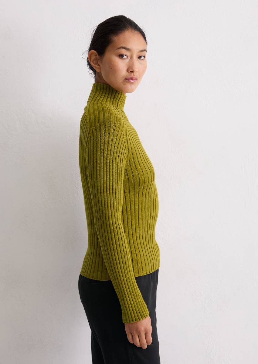 Turtleneck sweater slim made from heavy weight cotton
