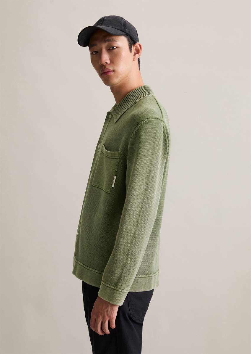 Relaxed cardigan in denim jacket look