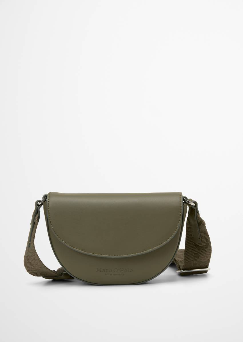 Shoulder bag small made from a leather alternative made from recycled polyester