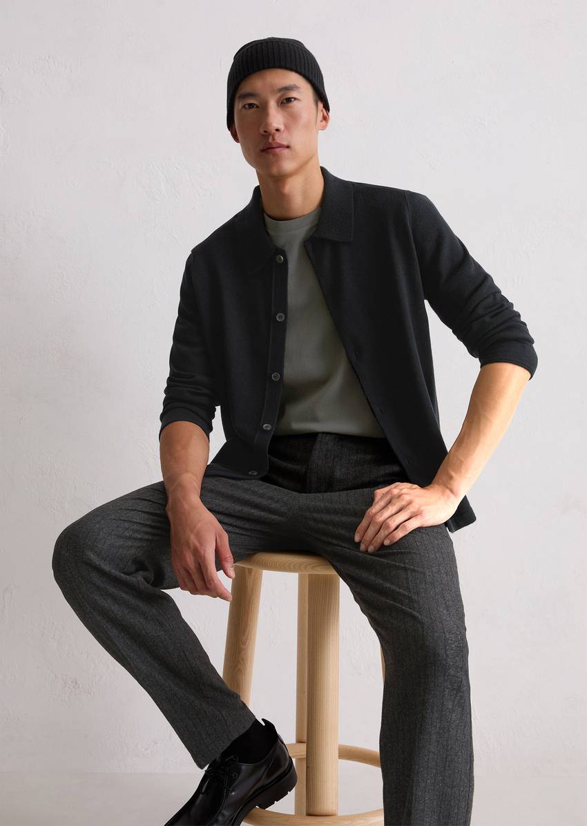 Shirt cardigan regular made from the finest cashmere