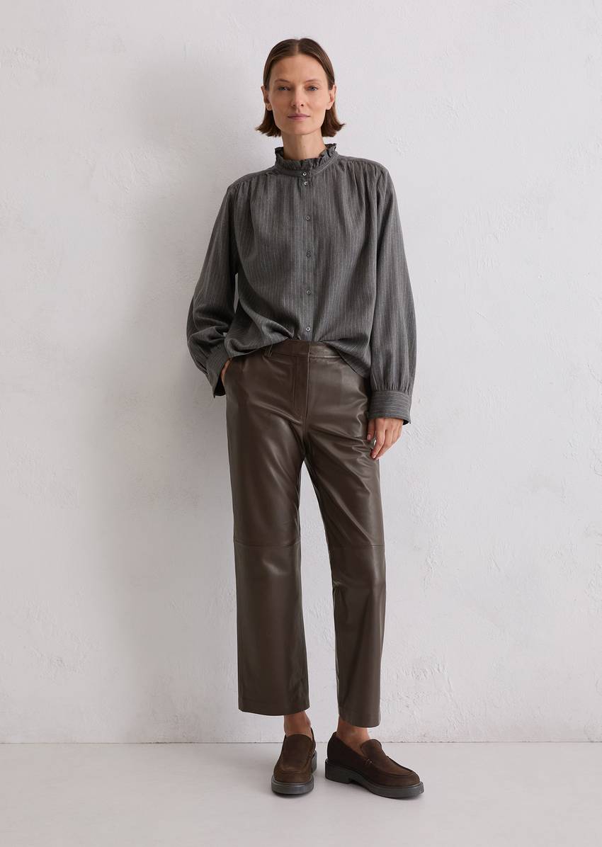 Regular pinstripe blouse made from cotton satin