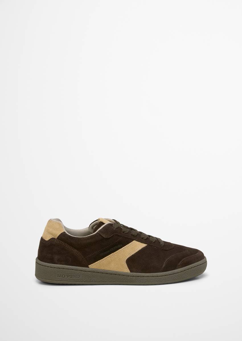 Court sneaker made from soft suede